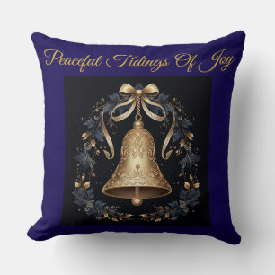 Elegant Vintage Navyblå och Guld Kastar Kudde