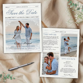 Elegant Vintage Newspaper Bröllop spara datum