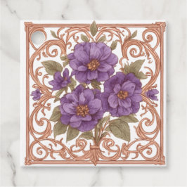 Elegant Vintage Nouveau Blommigt Arch Bröllop Gåvor Etiketter