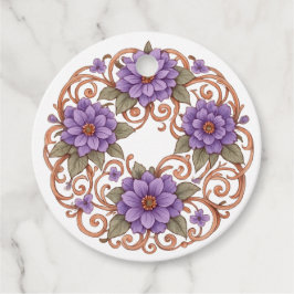 Elegant Vintage Nouveau Blommigt Arch Bröllop Gåvor Etiketter