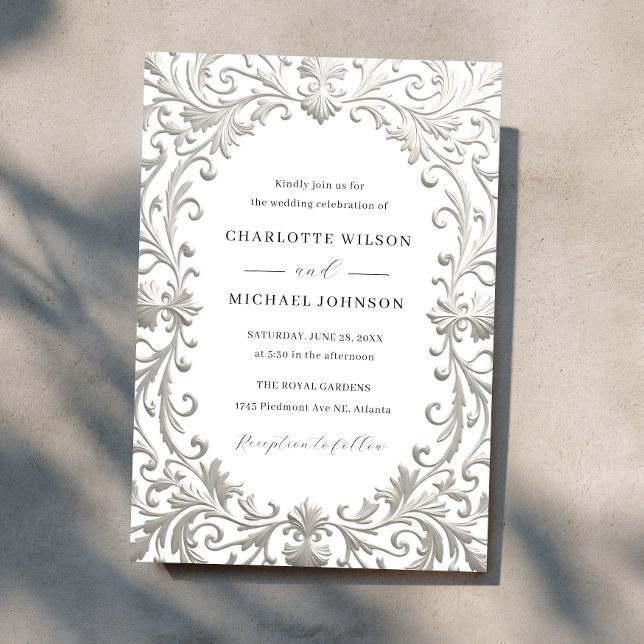 Elegant Vintage Ornate Frame Wedding  Inbjudningar (Skapare uppladdad)