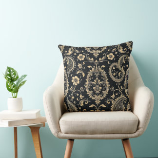 Elegant Vintage Paisley Damask Mönster Kudde