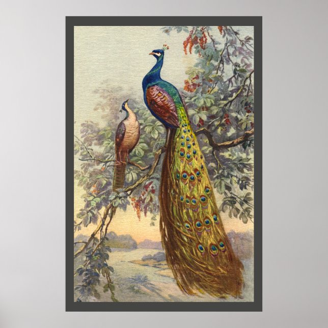 Elegant vintage peace träd poster (Framsidan)