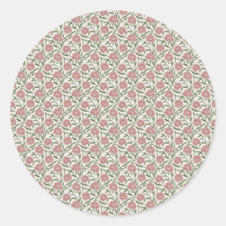 Elegant Vintage Peony & Mossy Vine Watercolor Runt Klistermärke