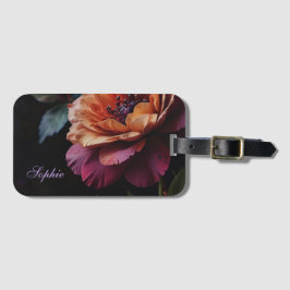 Elegant vintage persiljerröd blommigt moody boho bagagebricka