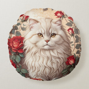 Elegant Vintage persisk katt med Ro Rund Kudde