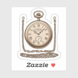 Elegant Vintage Pocket Watch Sticker Klistermärken