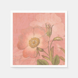 Elegant Vintage Primrose Rosa Bröllop Pappersservett