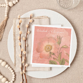 Elegant Vintage Primrose Rosa Bröllop Pappersservett