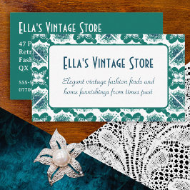 Elegant Vintage QR-koden Retro Tile Mönster Visitkort