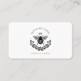 Elegant Vintage Queen Bee Black White Guld Visitkort