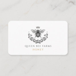 Elegant Vintage Queen Bee honey Black White Guld Visitkort