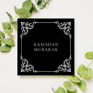 Elegant Vintage Ramadan Black Guld Ram Hälsning Julkort