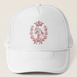 Elegant Vintage Red Horse Laurel Krona Keps