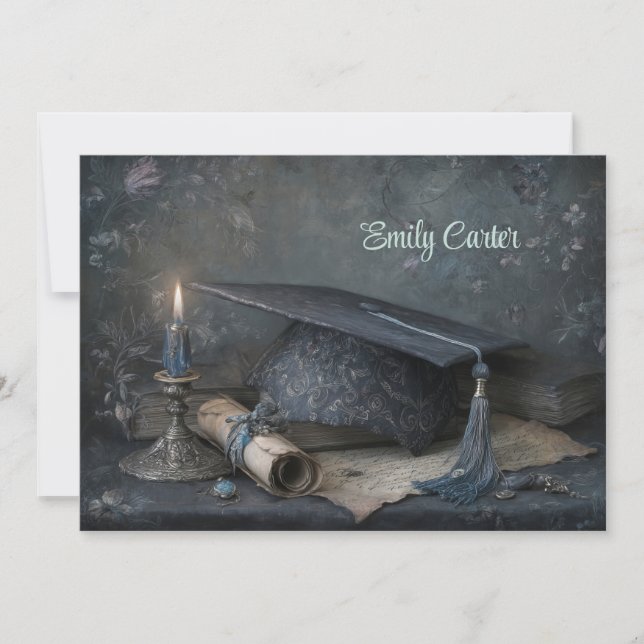 Elegant Vintage Redigerbar Nostalgisk Studentfest Inbjudningar (Framsida)