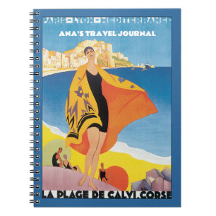 Elegant Vintage resor Poster Journal Anteckningsbok