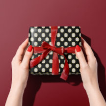 Elegant Vintage Retro Black and White Polka Dot