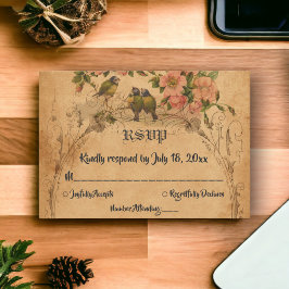 Elegant Vintage Retro Old Art Deco Rustic Bröllop OSA Kort