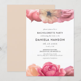 Elegant vintage ro Bachelorette Party Inbjudningar