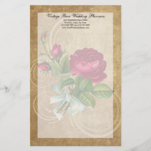 Elegant Vintage Ro, Magenta/brun Brevpapper