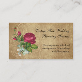 Elegant Vintage Ro, Magenta/brun Visitkort