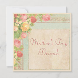 Elegant Vintage Ro Mors dag Brunch Inbjudningar