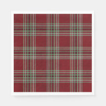 Elegant Vintage Röd Grön Texturerad Tartan Rutig