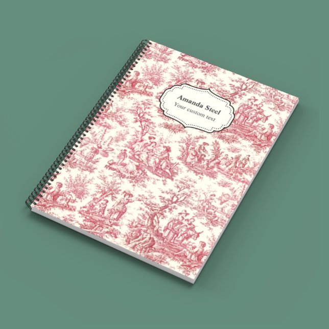 Elegant vintage: röd roile de jouy small anteckningsbok (Skapare uppladdad)