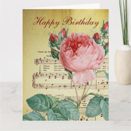Elegant Vintage Romantic Ro Antique Musik noter Kort