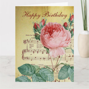 Elegant Vintage Romantic Ro Antique Musik noter Kort