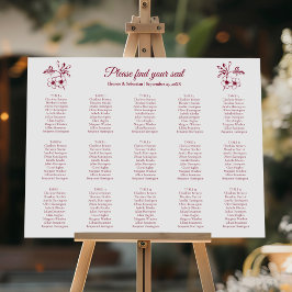 Elegant Vintage Romantik Burgundy Sittdiagram för  Poster