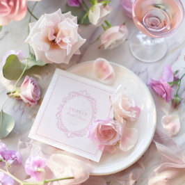 Elegant Vintage Romantisk Rosa Bröllopsdusch  Pappersservett