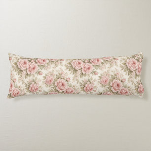 Elegant Vintage Ros Sömlös Blommig Mönster Kroppskudde