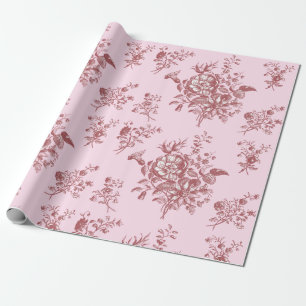 Elegant Vintage Rosa Blommig Presentpapper