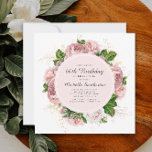 Elegant Vintage  Rosa Blommigt 60:e födelsedagen Inbjudningar<br><div class="desc">Elegant modern botanisk blommigt för  rosa i vintage i löv/trädgård-stil (ro) och målad grönt  på fyrkantig vit 60-årsinbjudan. Text,  teckensnitt,  teckensnitt storlekt och färg är helt anpassade,  så det här kortet kan anpassas efter dina behov kostym.</div>