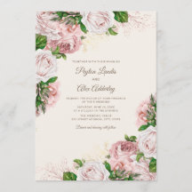 Elegant Vintage  Rosa Blommigt Bröllop