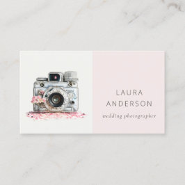Elegant Vintage Rosa Blommigt  Camera Photography Visitkort