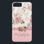 Elegant Vintage Rosa Blommigt Ro Monogram Namn<br><div class="desc">Fodral har en elegant vintage blommigt rosa ros mönster överst,  ett rikligt band,  två vackra rosor på bandet och ro färg grund. Där kan du anpassa monogrammet och namn. Eliminera ett inslag för att bara ha ett monogram eller bara ett namn,  det&#39;är upp till dig!</div>