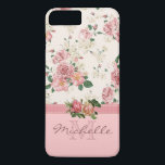 Elegant Vintage Rosa Blommigt Ro Monogram Namn<br><div class="desc">Fodral har en elegant vintage blommigt rosa ros mönster överst,  ett rikligt band,  två vackra rosor på bandet och ro färg grund. Där kan du anpassa monogrammet och namn. Eliminera ett inslag för att bara ha ett monogram eller bara ett namn,  det&#39;är upp till dig!</div>