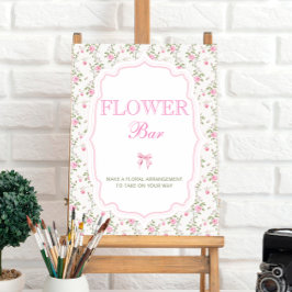 Elegant Vintage Rosa Bow Kärlek Shack Flower Pub Poster