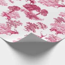 Elegant Vintage Rosa Hjort Fox Toile Woodland