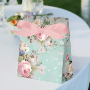 Elegant Vintage Rosa och vit Blommigt på Mint Presentaskar