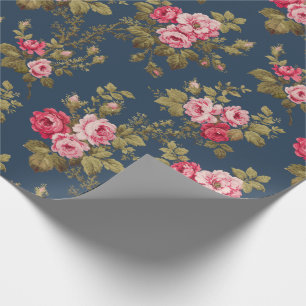 Elegant Vintage Rosa ros-blå bakgrund Presentpapper