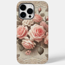 Elegant Vintage Rosa ros Blommigt med Snöre