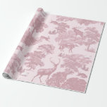 Elegant Vintage Rosé Rosa Toile Hjort Skogsmark Presentpapper<br><div class="desc">Inspirerad av det klassiska franska vintage toile de jouy linneväven med skogsdjur, hjort, räv, träd, underbart naturalistiskt mönster för högtidsfirande eller andra tillfällen. Nyansen av rosa är närmast lila och är perfekt för bröllop, rosa juldekorationer och presentpapper, flickfödelsedagar, baby- och brud shower. Det är elegant, stilfullt och feminint. Mönstret är...</div>
