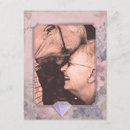 Elegant Vintage Save the Date Foto Julkort Vykort