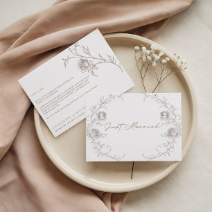 Elegant Vintage Sepia Blommig Nygift