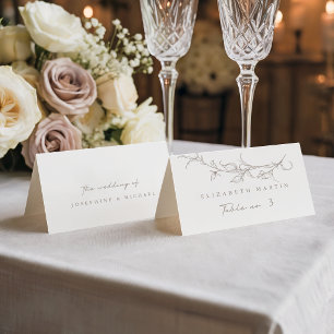 Elegant Vintage Sepia Bröllop Plats Kort för Gäste