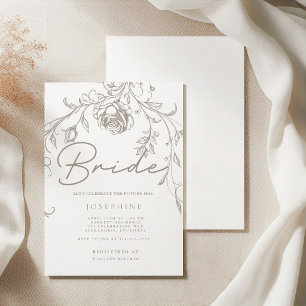 Elegant Vintage Sepia Bröllopsdusch Inbjudningar
