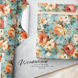 Elegant Vintage Shabby chic Vår Blommigt Presentpapper
